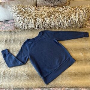 OLD NAVY Inside Out Pullover Sweatshirt Blue Crew Neck Long Sleeve